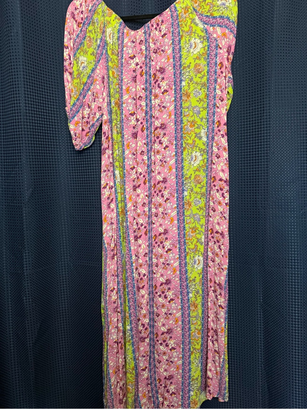 easel Pink & Lime Vertical Floral Maxi Dress - Picture 6 of 9